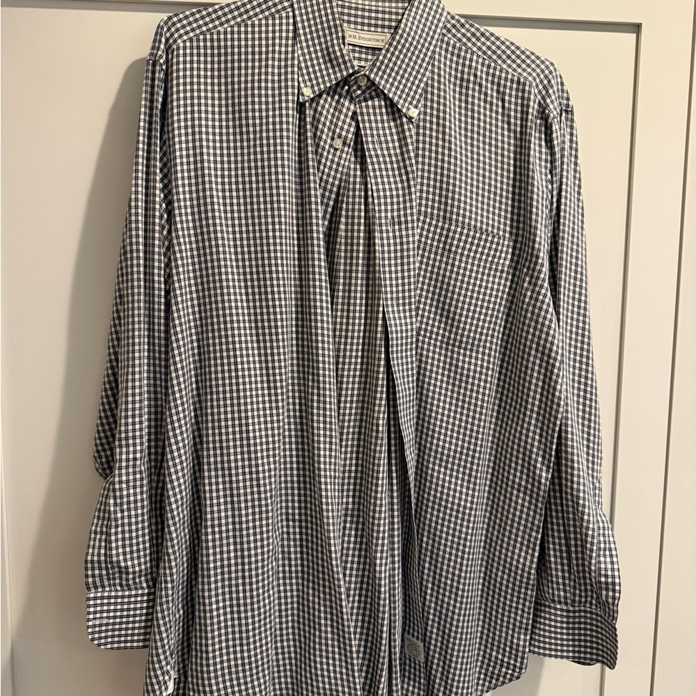 Men's Black and White Checkered Shirt